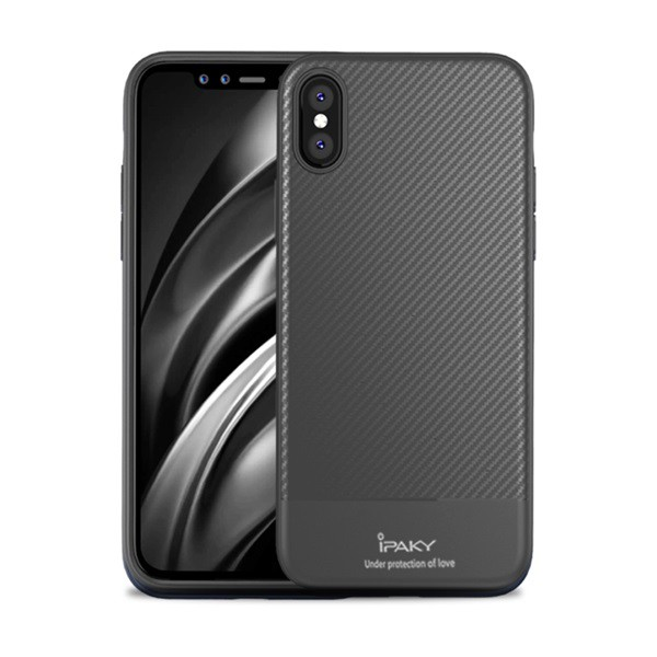 IPAKY szilikon telefonvédő (ultravékony, karbon minta) SZÜRKE [Apple iPhone XS Max 6.5]