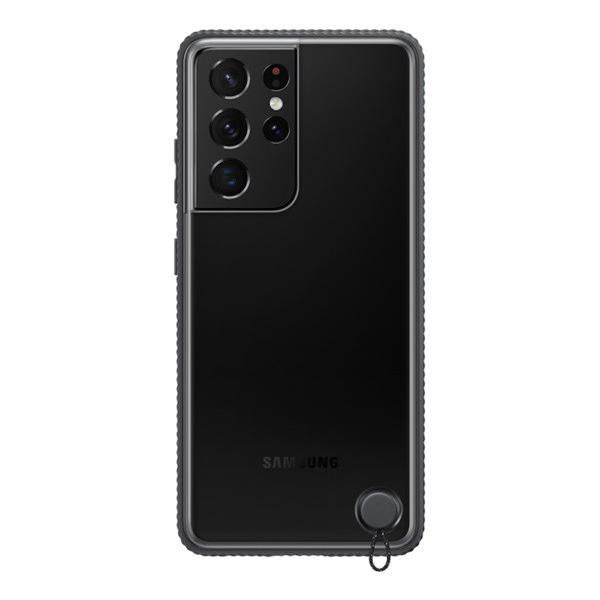 SAMSUNG szilikon telefonvédő (átlátszó hátlap, ütésálló keret) FEKETE [Samsung Galaxy S21 Ultra (SM-G998) 5G] (EF-GG998CBEG)