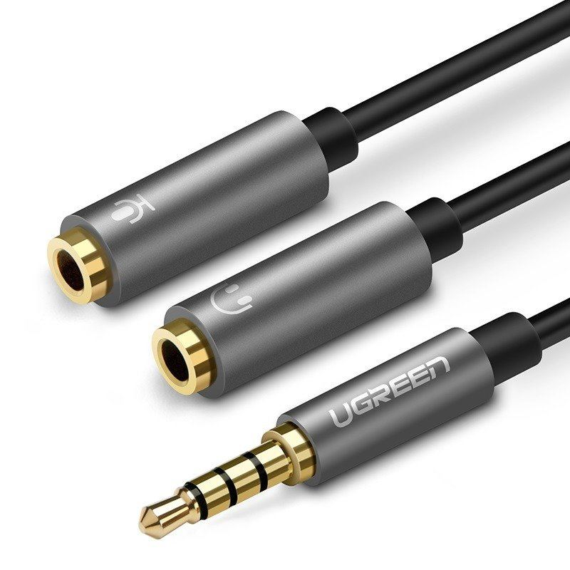 UGREEN AUX audio elosztó mini jack kábel 3,5mm fejhallgatóhoz és mikrofonhoz 20cm (30619) (UG30619)