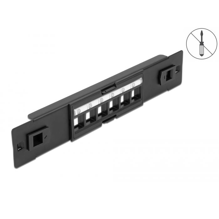 Delock 10” hálózati szekrényekhez eszközmentes Keystone Patch Panel 6 portos (66819) (delock66819)