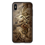 NILLKIN GEAR telefonvédő szilikon keret (BUMPER, közepesen ütésálló, edzett üveg hátlap, fogaskerék minta) BARNA [Apple iPhone XS Max 6.5]