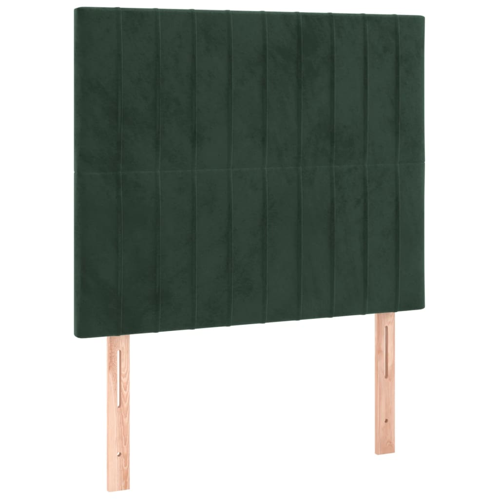 2 db sötétzöld bársony fejtámla 90x5x78/88 cm (3116609)