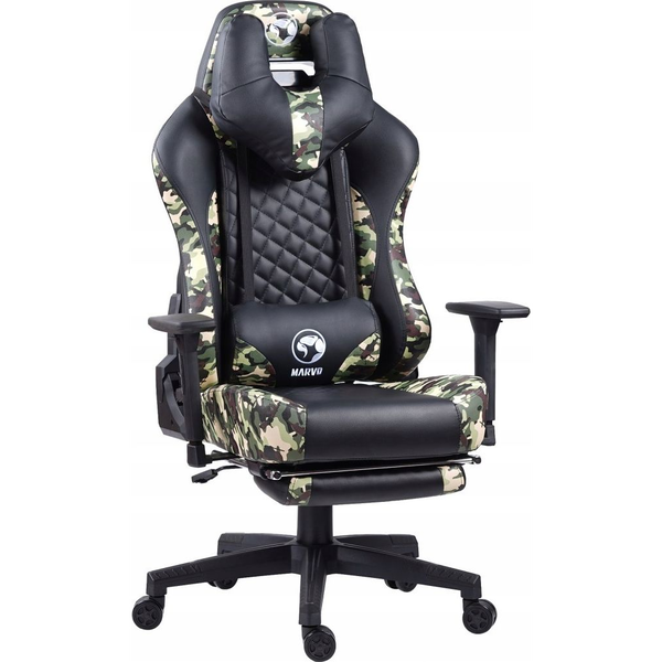 Marvo CH-134 gamer szék fekete fejpárnával és deréktámasszal