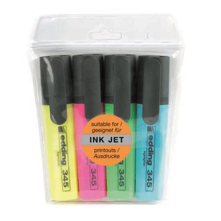 Edding 345 2-5mm Szövegkiemelő készlet 4 db - Vegyes (7580151007)