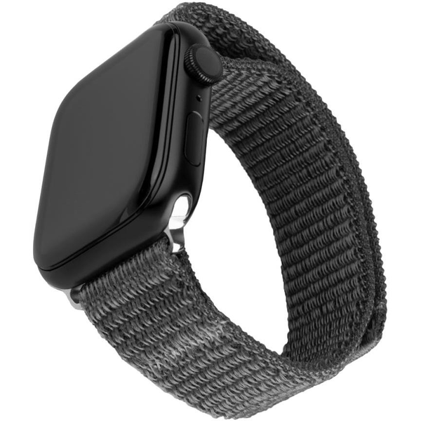 Фиксирана найлонова спортна каишка за Apple Watch 38/40/41 мм, тъмно сива, FIXNST2-436-GR