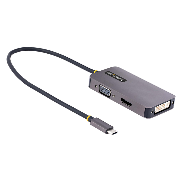 StarTech.com 118-USBC-HDMI-VGADVI USB grafisk adapter 3840 x 2160 pixel Grå