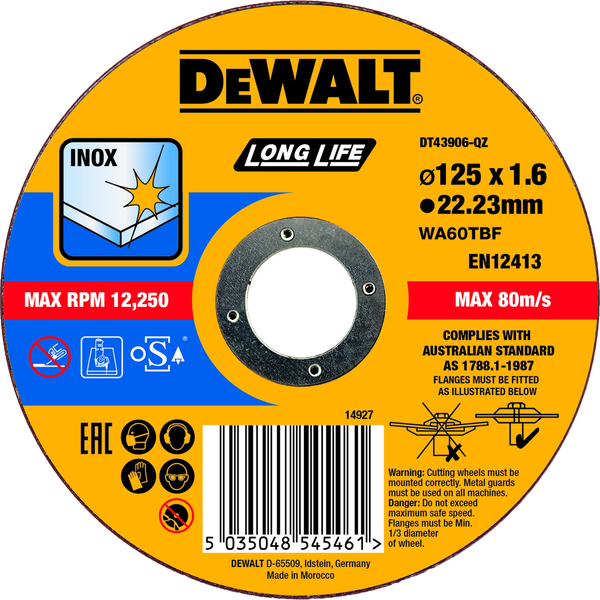 DEWALT Trennscheibe 125x1,6x22,23 mm Inox
