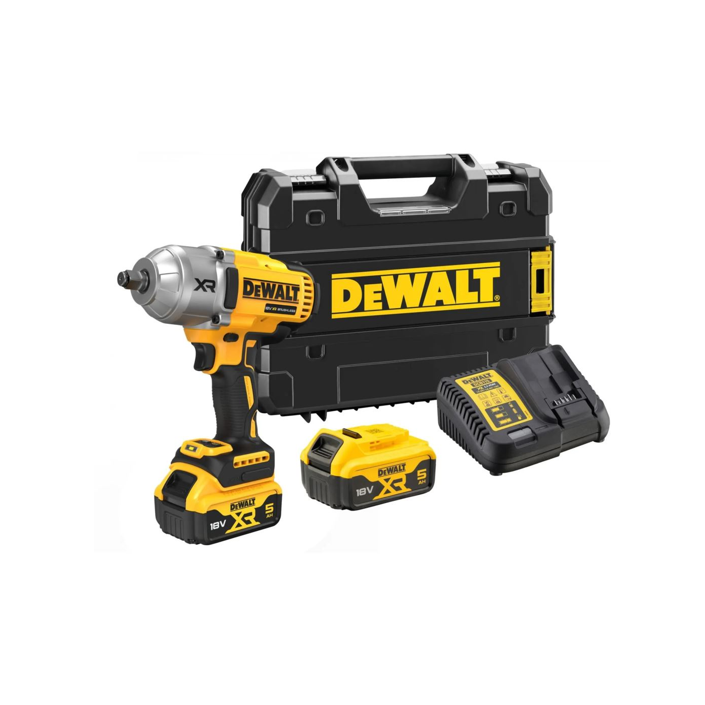 DeWalt DCF900P2G-QW akkus kefe nélküli ütvecsavarozó, 2db 5,0Ah-s akkuval (DCF900P2G-QW)
