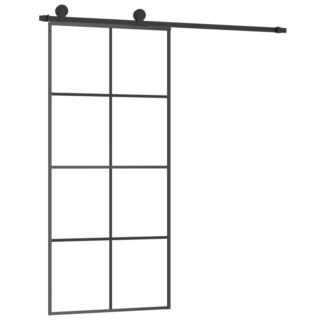 ESG üveg és alumínium tolóajtó fémszerelvény-szettel 90x205 cm (3152141)