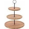 Excellent Houseware Patera bambusowa 3-piętrowa 35 cm