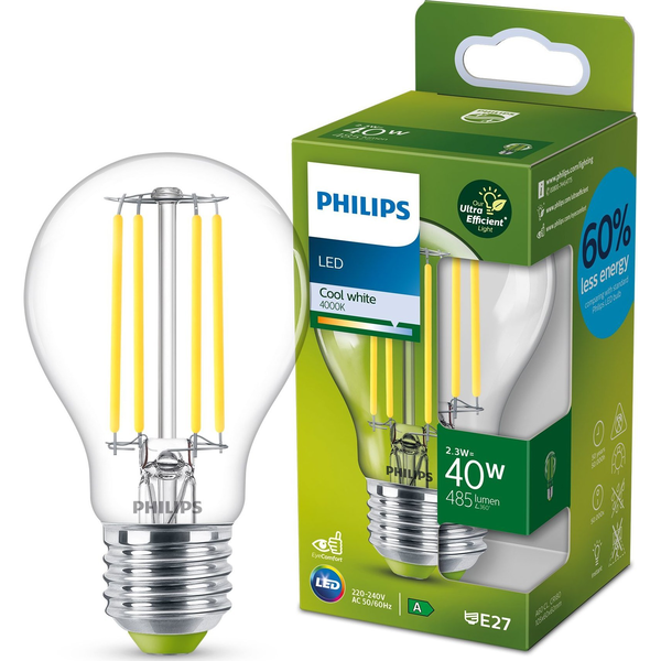 Philips 8719514343740 светодиодна лампа Студена бяла светлина 4000 K 2,3 W E27 A