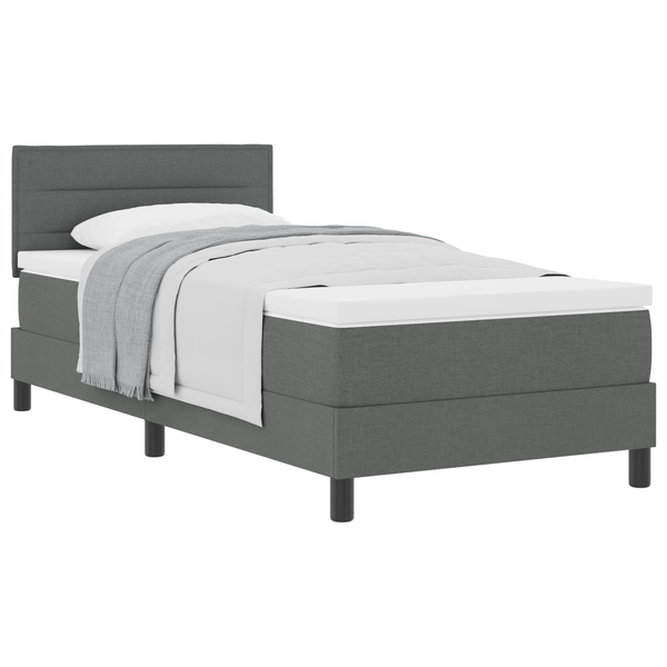 Boxspring Ágy Matrac Mégéret Sötétszürke 90x200 cm Szövet