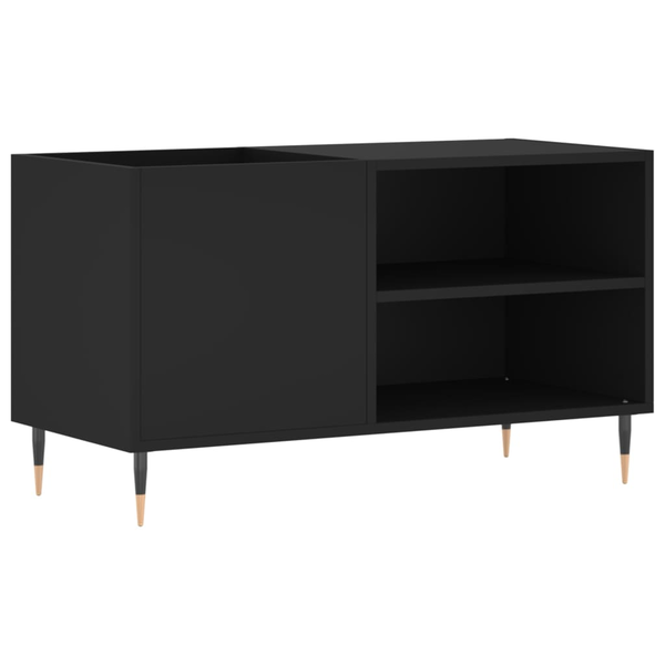 fekete szerelt fa hanglemezszekrény 85x38x48 cm