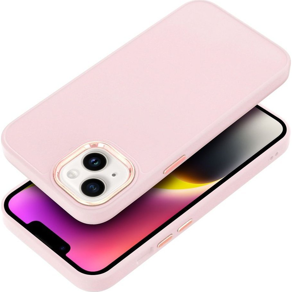 ZONE Frame Case szilikon tok fémhatású kamera keret Samsung Galaxy A32 4G rózsaszín