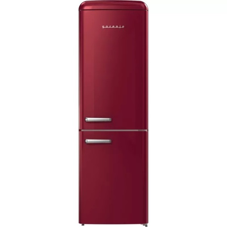 Gorenje Retró kombinált hűtőszekrény, 300l, M: 194 cm, HumidityControl, TotalNoFrost, E energiaosztály, Bordó