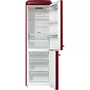 Gorenje Retró kombinált hűtőszekrény, 300l, M: 194 cm, HumidityControl, TotalNoFrost, E energiaosztály, Bordó
