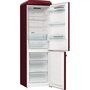 Gorenje Retró kombinált hűtőszekrény, 300l, M: 194 cm, HumidityControl, TotalNoFrost, E energiaosztály, Bordó