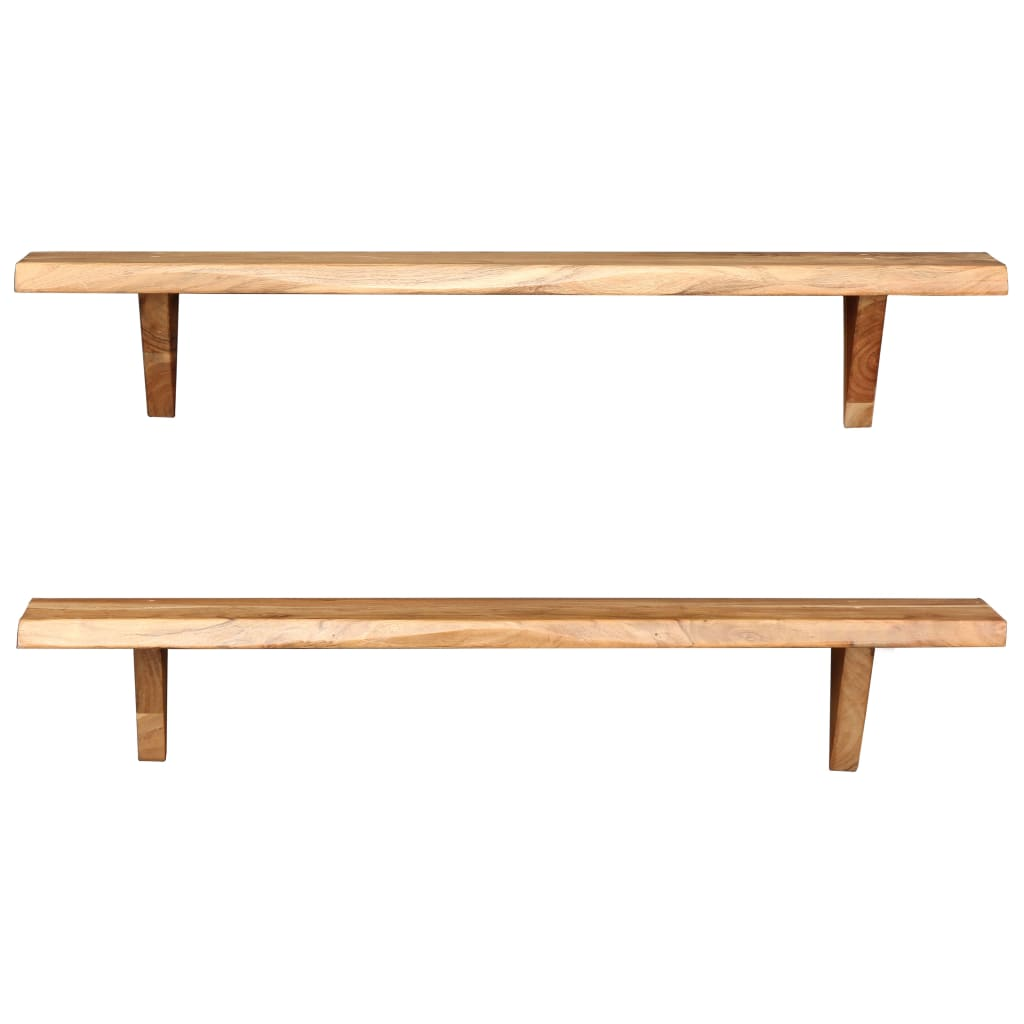 2 db tömör akácfa fali polc 90x20x16 cm (247928)