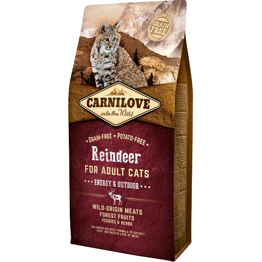 Carnilove Cat Adult Reindeer Energy &amp; Outdoor- Rénszarvas Hússal 6kg