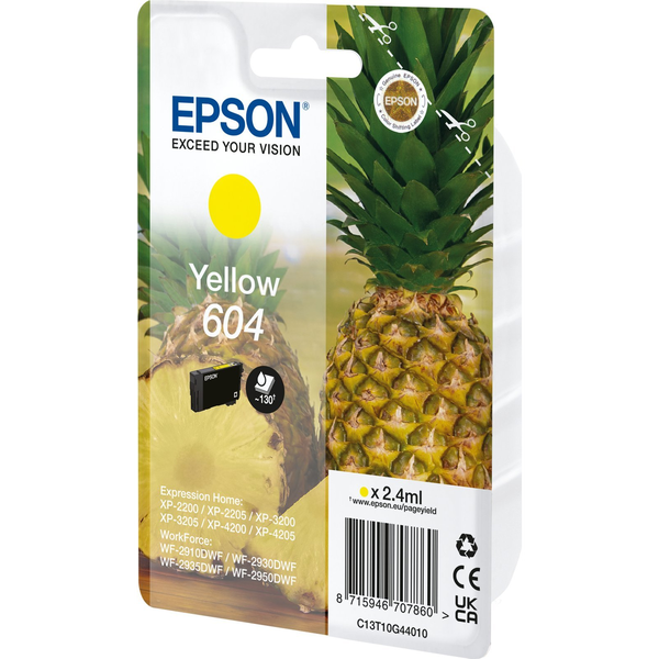 Epson 604 cartuccia d'inchiostro 1 pz Originale Resa standard Giallo