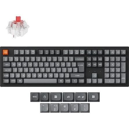 Keychron K10 Max Bluetooth USB magyar Keychron Super Red mechanikus billentyűzet fekete (K10M-H1Z-HU) (K10M-H1Z-HU)