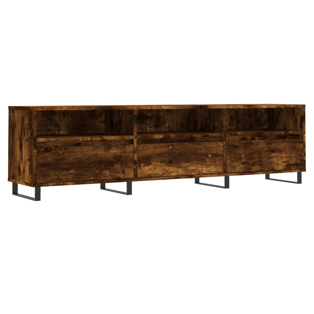 füstös tölgyszínű szerelt fa TV-szekrény 150x30x44,5 cm (831305)
