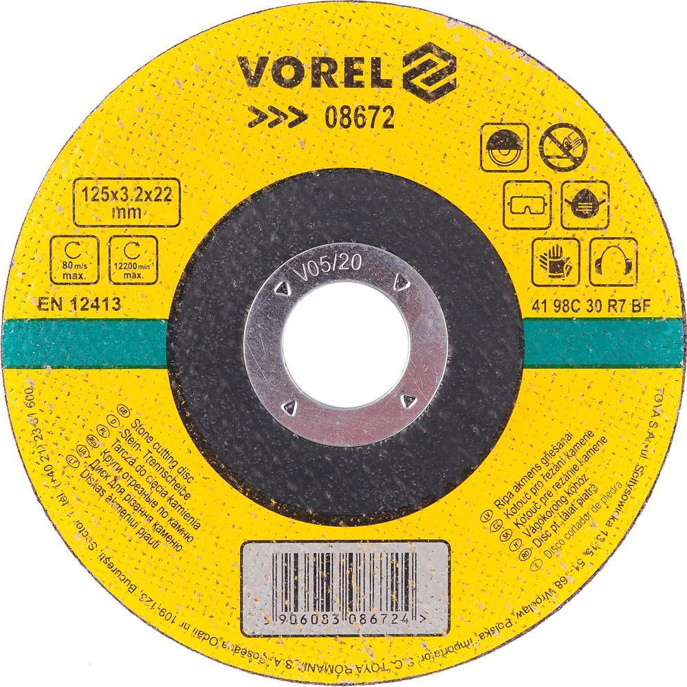 VOREL Kővágó vágótárcsa 125 x 22 x 3,2 mm (5906083086724)