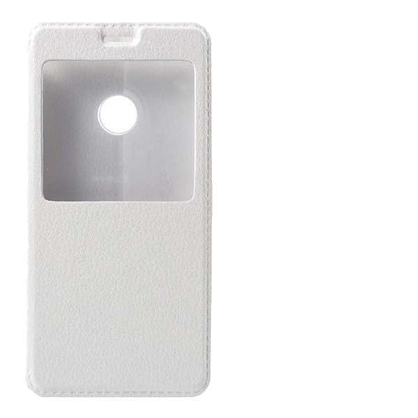 Tok álló, bőr hatású (FLIP, oldalra nyíló, asztali tartó funkció, S-View Cover) FEHÉR [Huawei P9 Lite (2017)] (5996457694808)