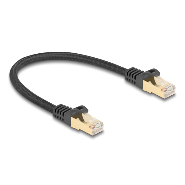 DELOCK RJ45 Netzwerkkabel Cat.6A S/FTP St. zu St. 0,25m sch.