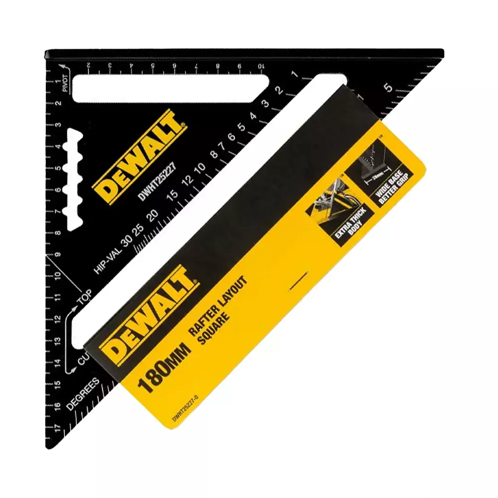 DeWalt DWHT25227-0 Derékszögű háromszög vonalzó - 18cm (DWHT25227-0)