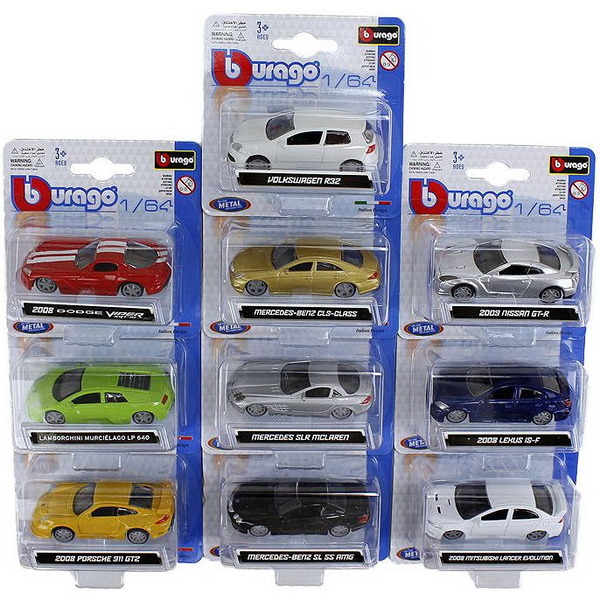 Bburago bliszteres kisautó 1:64 - többféle