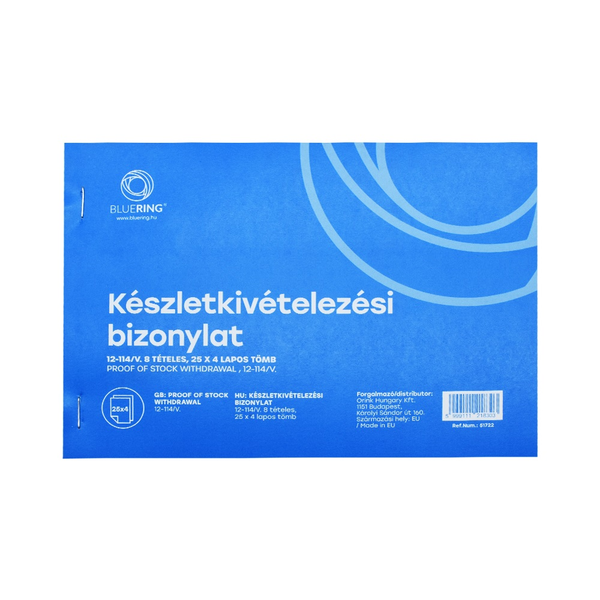 Osvedčenie o stiahnutí materiálu A5, 25x4 listy, 8 položiek B.12-114