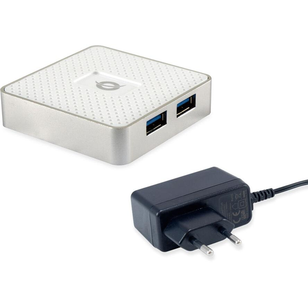 Conceptronic HUBBIES03W Schnittstellen-Hub USB 3.2 Gen 1 (3.1 Gen 1) Micro-B 5000 Mbit/s Weiß
