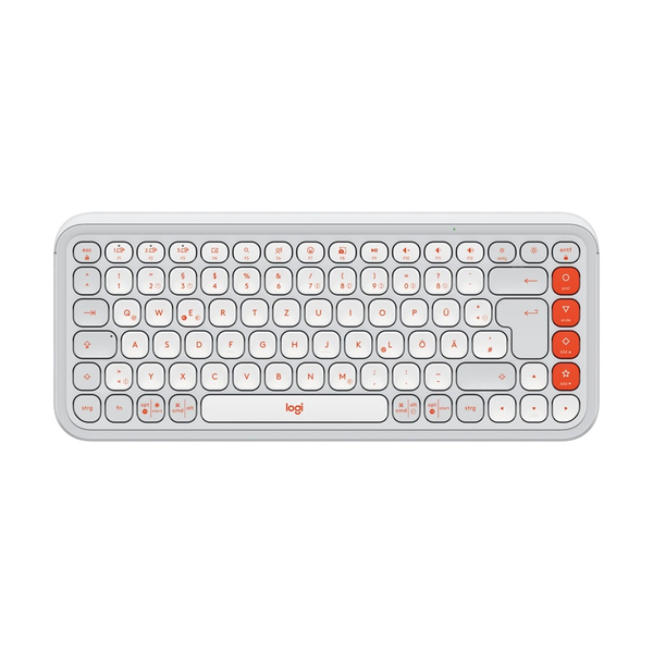 Logitech POP Icon Vezeték Nélküli Billentyűzet ENG (US) - Piszkosfehér/Narancssárga