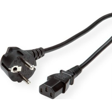 Napajalni kabel VALUE\, ravna IEC vtičnica\, črna\, 0\,6 m Value 19.99.1017 tok priklučni konektor  črna 0.60 m