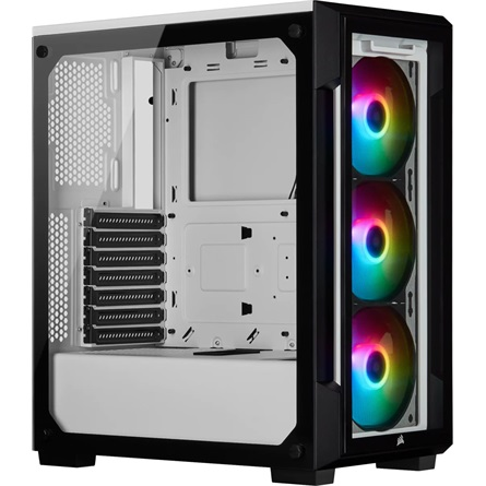CORSAIR iCue 220T RGB Front Glass Edition Mid-Tower Gépház, Fehér