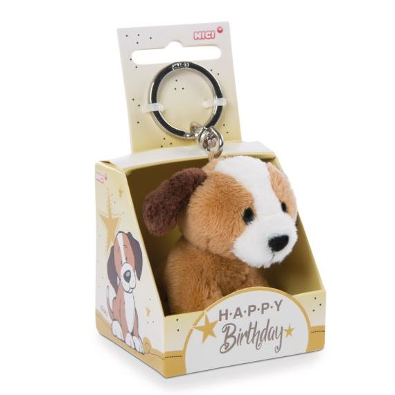 Nici Kutya plüss kulcstartó Happy Birthday feliratú dobozban 6 cm (224586) (N224586)