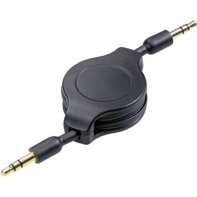 SpeaKa Professional Jack Audio Csatlakozókábel [1x Jack dugó, 3,5 mm-es - 1x Jack dugó, 3,5 mm-es] 1.10 m Fekete Csévélővel, Aranyozatt érintkező