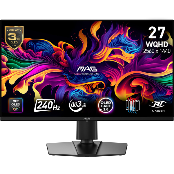 MSI MAG 274QP QD-OLED X24 επίπεδη οθόνη 67,3 cm (26.5") 2560 x 1440 εικονοστοιχεία Wide Quad HD Μαύρος (Μαύρο)