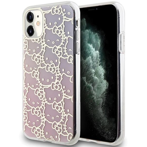 Hello Kitty IML Gradient Electrop Crowded Kitty Head iPhone 11 / XR telefon tok - Pink (HKHCN61HCHPEP)
