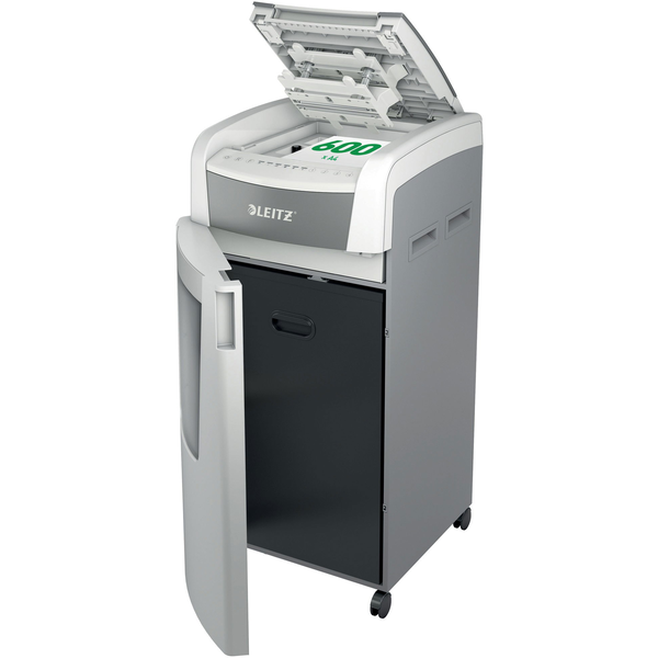 Leitz 80180000 Aktenvernichter Mikrogeschnittene Zerkleinerung 22,3 cm Grau, Weiß