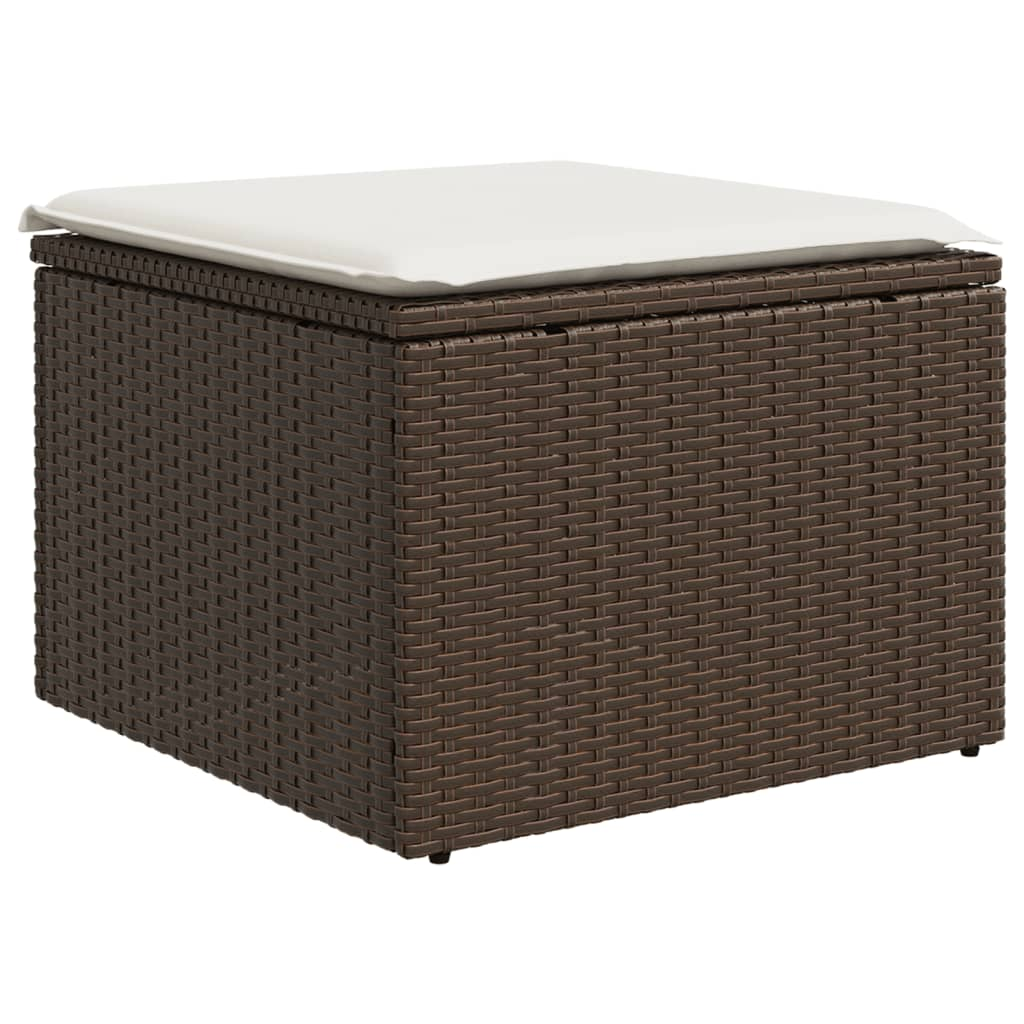 barna polyrattan kerti szék párnával 55 x 55 x 37 cm (366204)