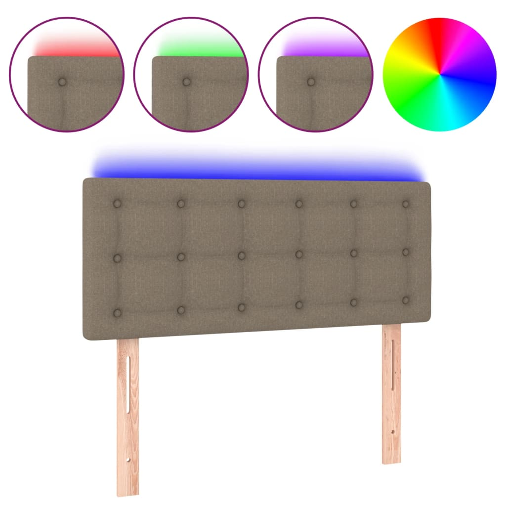 tópszínű szövet LED-es fejtámla 100x5x78/88 cm (3122040)