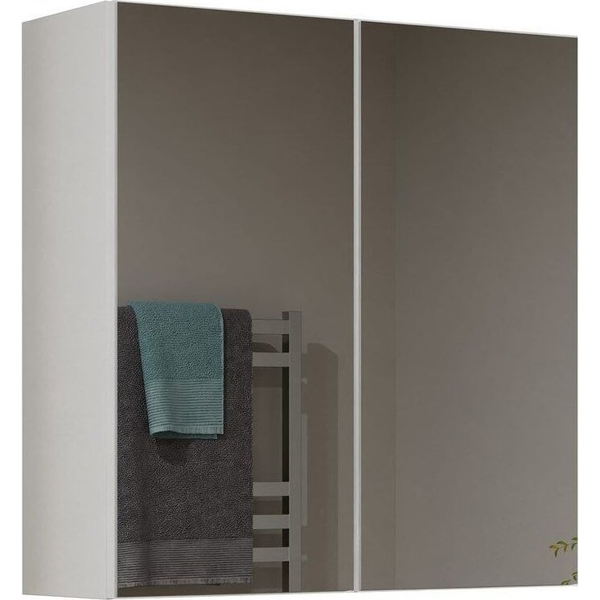  Topeshop Szafka łazienkowa, wisząca, lustro, Pola, 60x22x60 cm, biały, mat
