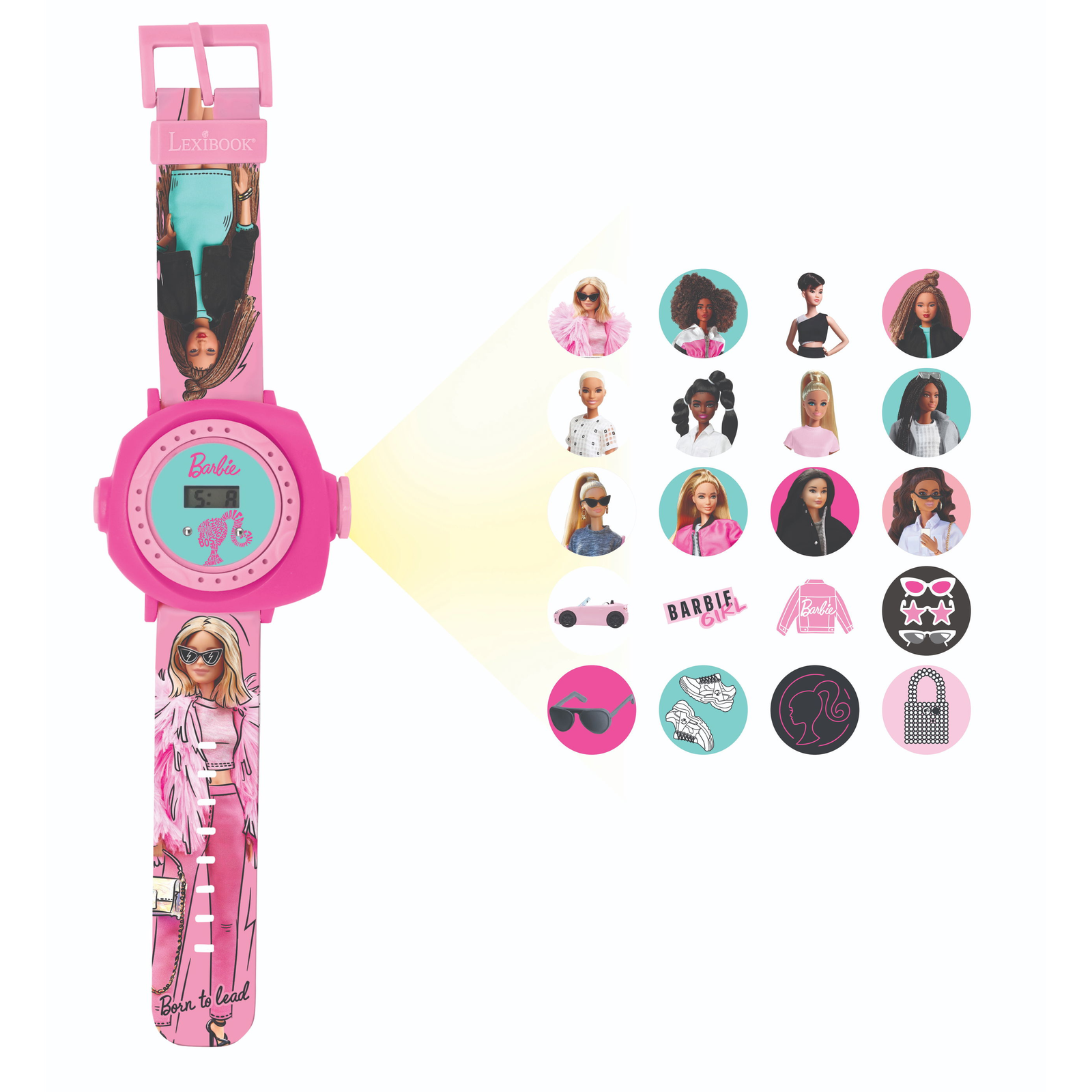Lexibook Digitális Barbie vetítőóra 20 kivetíthető képpel (3380743101934)