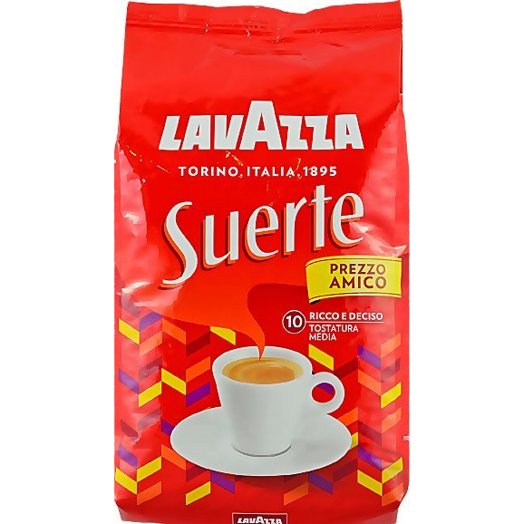 Zrnková káva Lavazza Suerte 1 kg určená pre taliansky trh