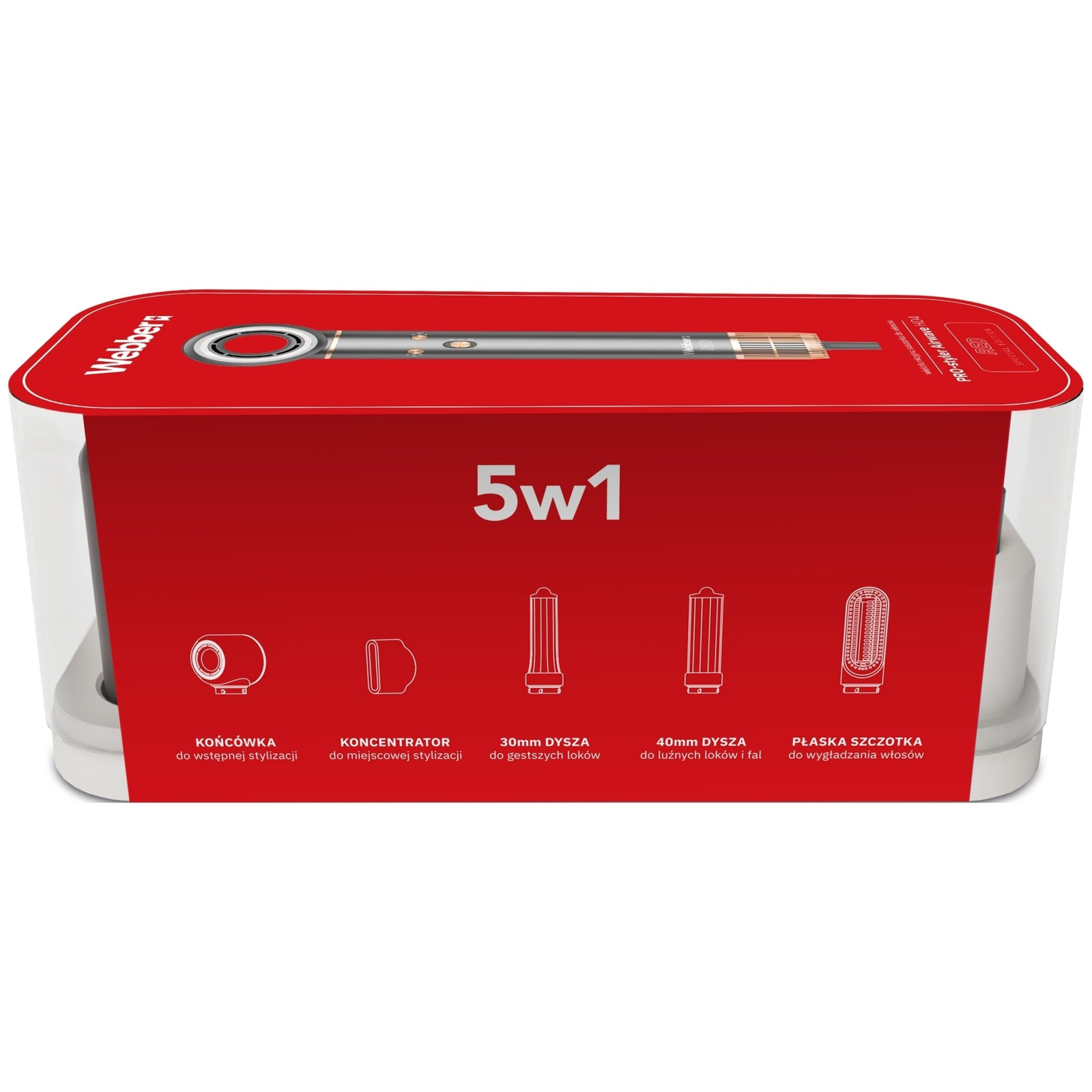 Webber HD4 5az1ben hajszárító 1300W ionizációs technológiával (05HD4RED)