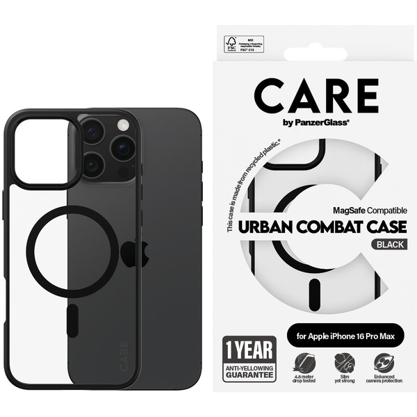 PanzerGlass CARE by PG UrbCom BLK MagS iPhone16P 6.9 mobiele telefoon behuizingen Hoes Transparant