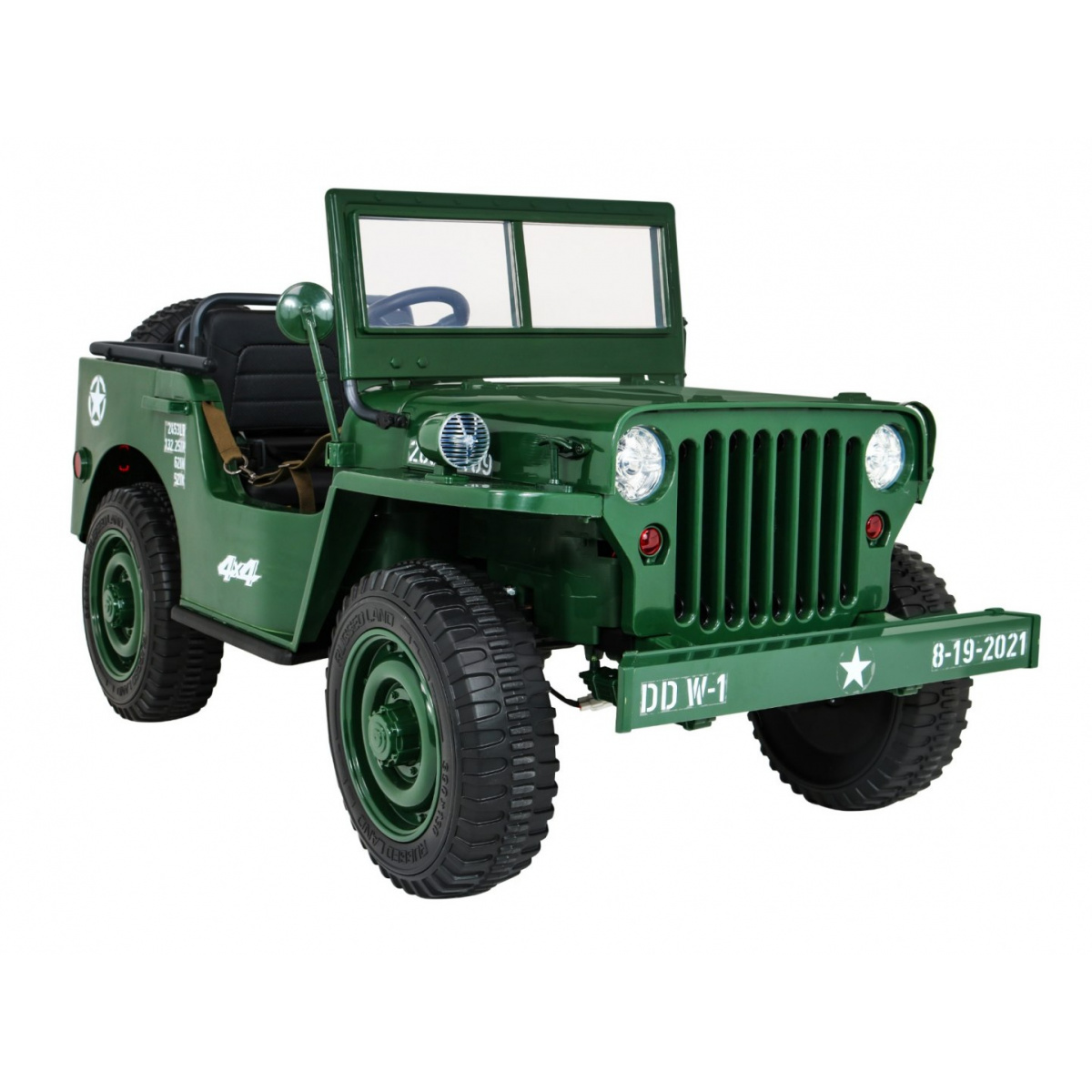 Ramiz Retro Katonai 4x4 Elektromos autó - Zöld (PA.JH-101.ZIE)