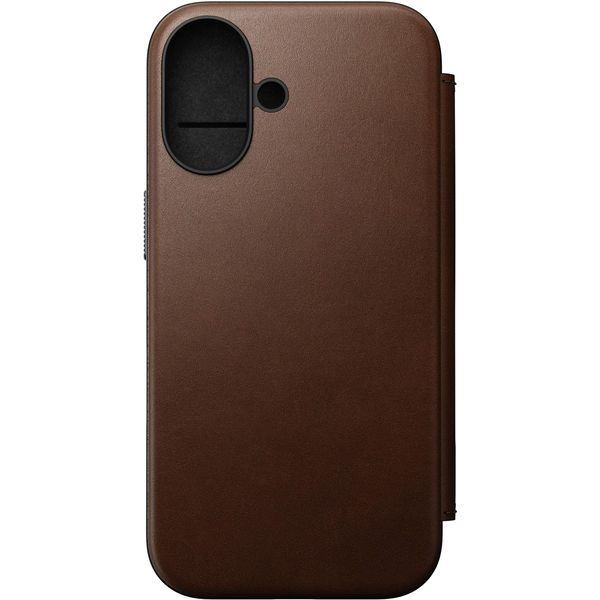 Nomad Modern Leather Folio Brown iPhone 16 tok